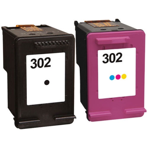 Remanufactured HP 302 Black (F6U66AE) & 302 Colour (F6U65AE) High Capacity Ink Cartridges 